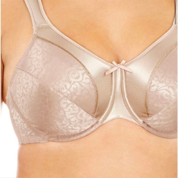 BALI Bra 40G MINIMIZER SATIN TRACINGS COMFORT STRAP UNDERWIRE Nude BRA 3562 - Picture 5 of 8